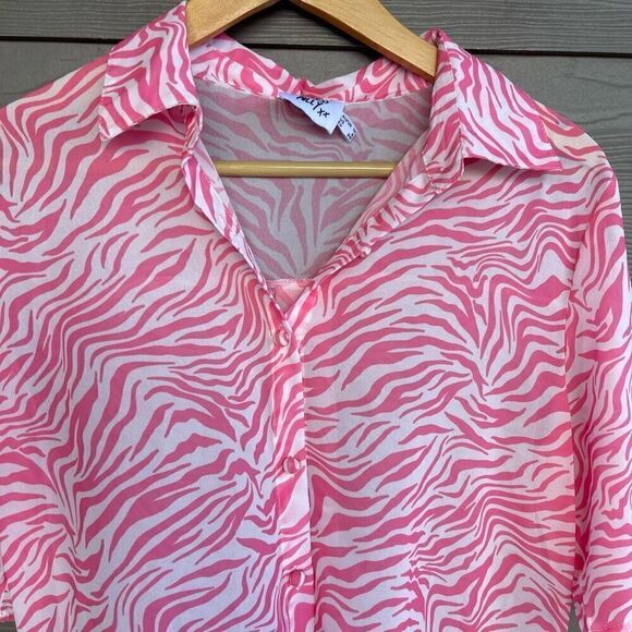 Princess Polly ZIGGY SHORT SLEEVE SHIRT PINK - Picture 3 of 9